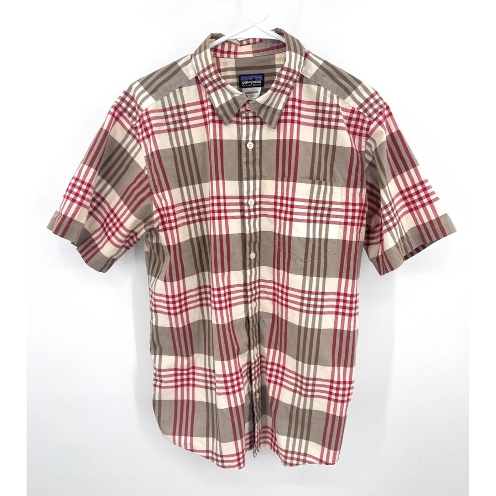 Patagonia Organic Cotton Blend‎ Plaid Men's Button Up Shirt Size M
